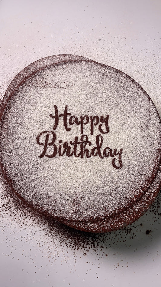 Round Tiramisu Dish with Text ( serves 6 - 8 ppl )